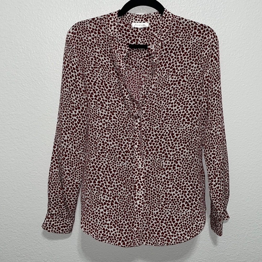 Anine Bing Holly Blouse in Hearts sz small